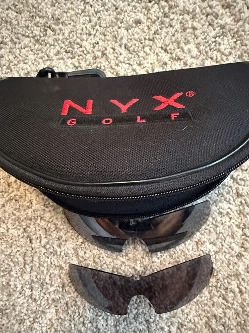 NYX Golf glasses and lens with Zipper Case - Yellow and Dark Smoke